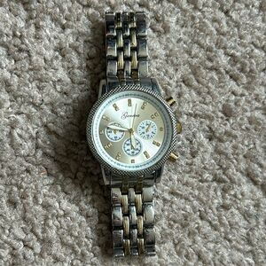Geneva women’s vintage two tone bracelet crystal‎ watch one size